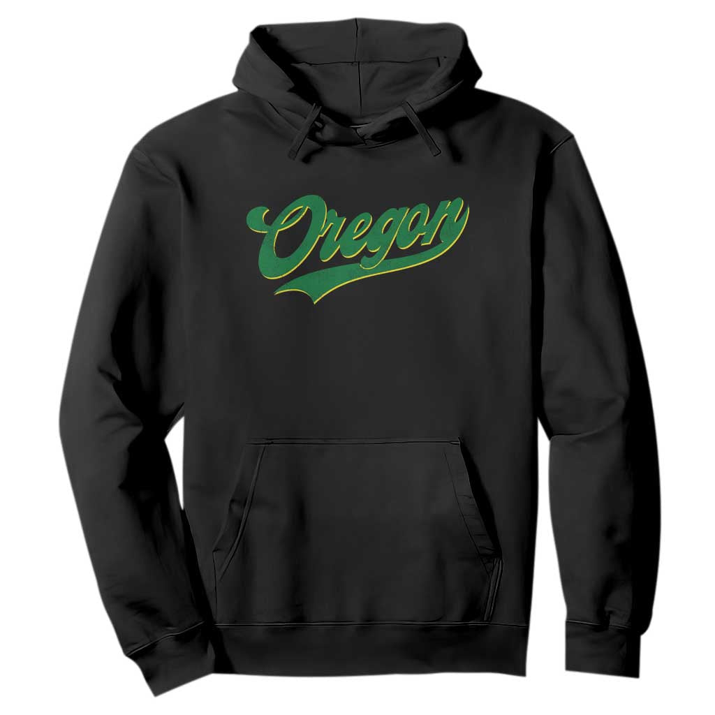 Oregon Vintage Varsity Script Classic Sports Jersey Style Hoodie