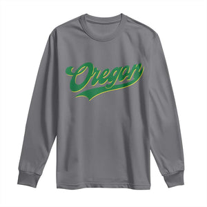 Oregon Vintage Varsity Script Classic Sports Jersey Style Long Sleeve Shirt