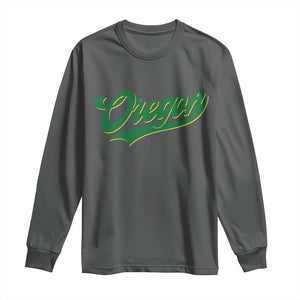 Oregon Vintage Varsity Script Classic Sports Jersey Style Long Sleeve Shirt