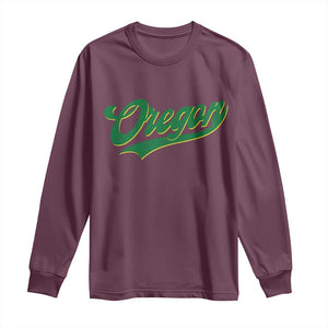 Oregon Vintage Varsity Script Classic Sports Jersey Style Long Sleeve Shirt