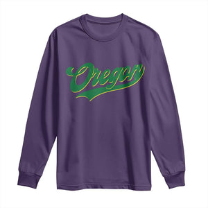 Oregon Vintage Varsity Script Classic Sports Jersey Style Long Sleeve Shirt