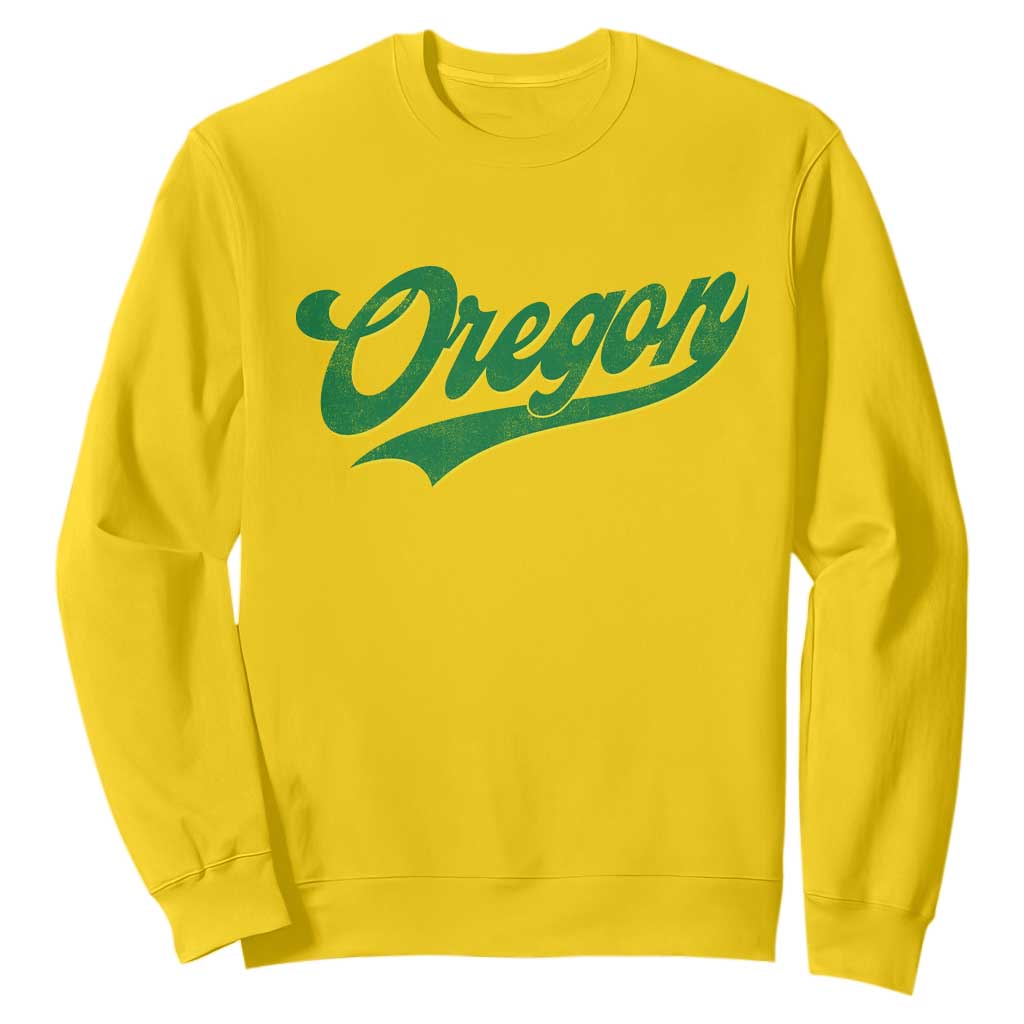 Oregon Vintage Varsity Script Classic Sports Jersey Style Sweatshirt