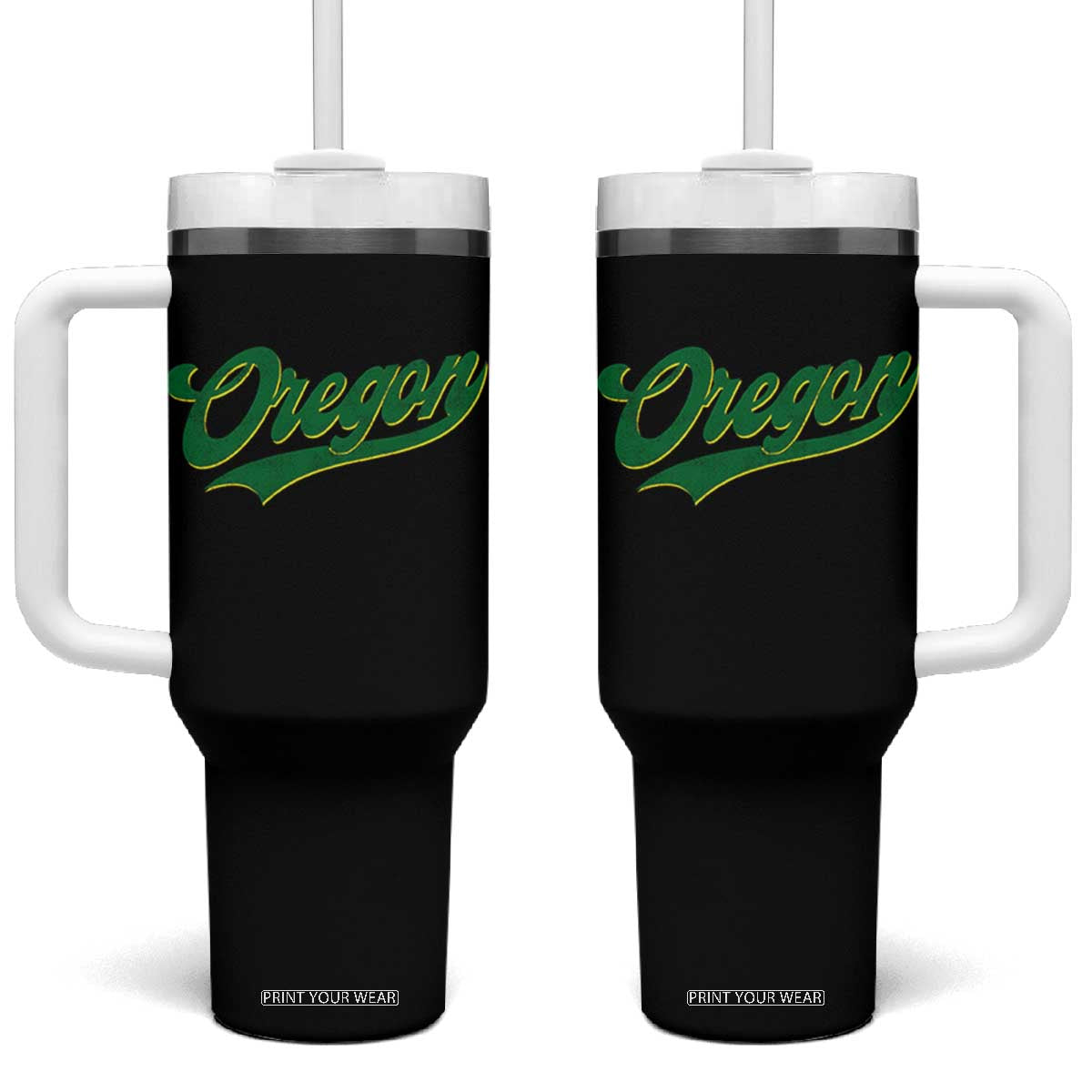 Oregon Vintage Varsity Script Classic Sports Jersey Style Tumbler With Handle