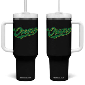 Oregon Vintage Varsity Script Classic Sports Jersey Style Tumbler With Handle
