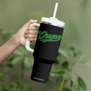 Oregon Vintage Varsity Script Classic Sports Jersey Style Tumbler With Handle