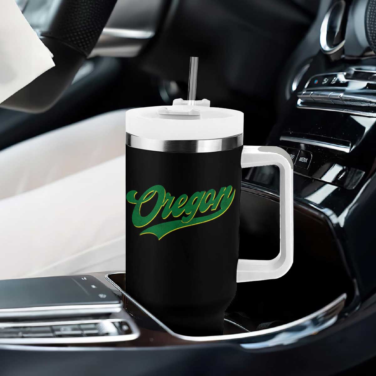 Oregon Vintage Varsity Script Classic Sports Jersey Style Tumbler With Handle