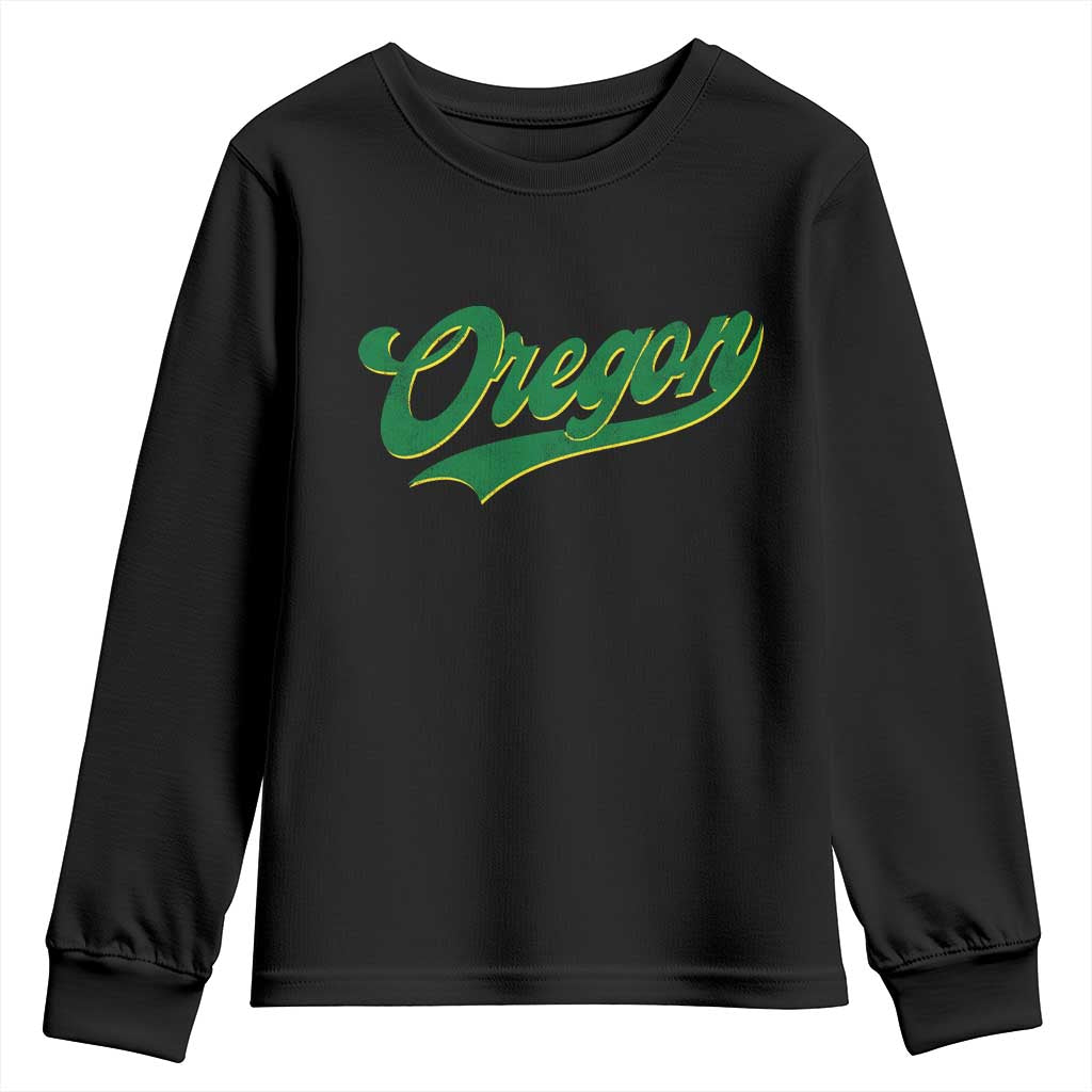 Oregon Vintage Varsity Script Classic Sports Jersey Style Youth Sweatshirt