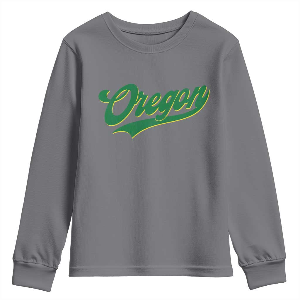 Oregon Vintage Varsity Script Classic Sports Jersey Style Youth Sweatshirt