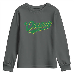 Oregon Vintage Varsity Script Classic Sports Jersey Style Youth Sweatshirt