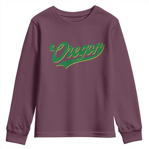Oregon Vintage Varsity Script Classic Sports Jersey Style Youth Sweatshirt