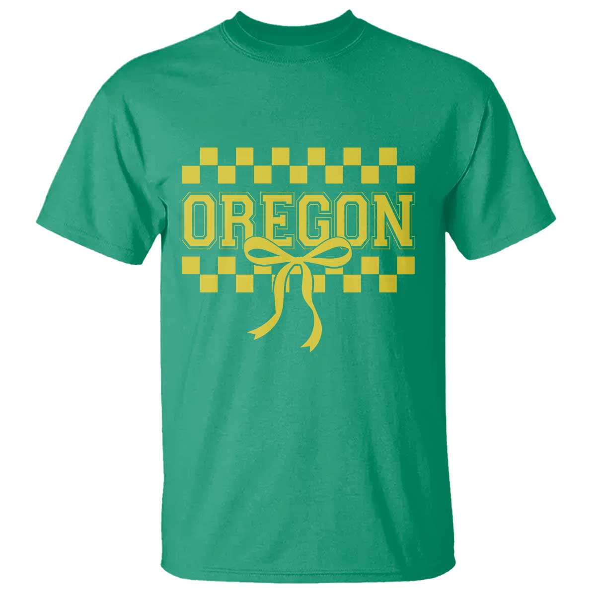 Oregon Sports Coquette Bow Checkered Design Game Day T Shirt