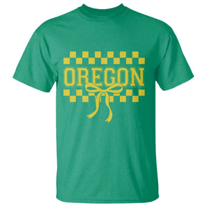 Oregon Sports Coquette Bow Checkered Design Game Day T Shirt