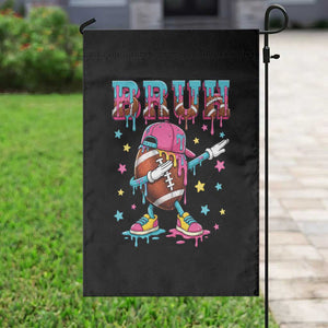 Funny Bruh Football Ice Cream Drip Garden Flag Game Day Dripping
