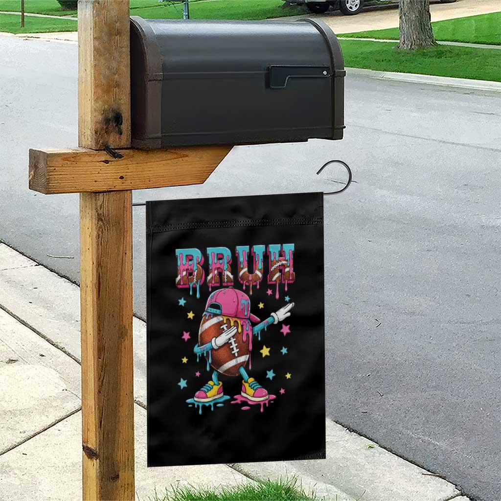 Funny Bruh Football Ice Cream Drip Garden Flag Game Day Dripping