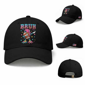 Funny Bruh Football Ice Cream Drip Baseball Cap Game Day Dripping