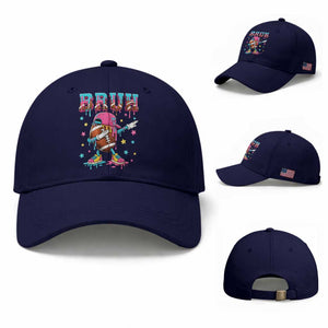 Funny Bruh Football Ice Cream Drip Baseball Cap Game Day Dripping