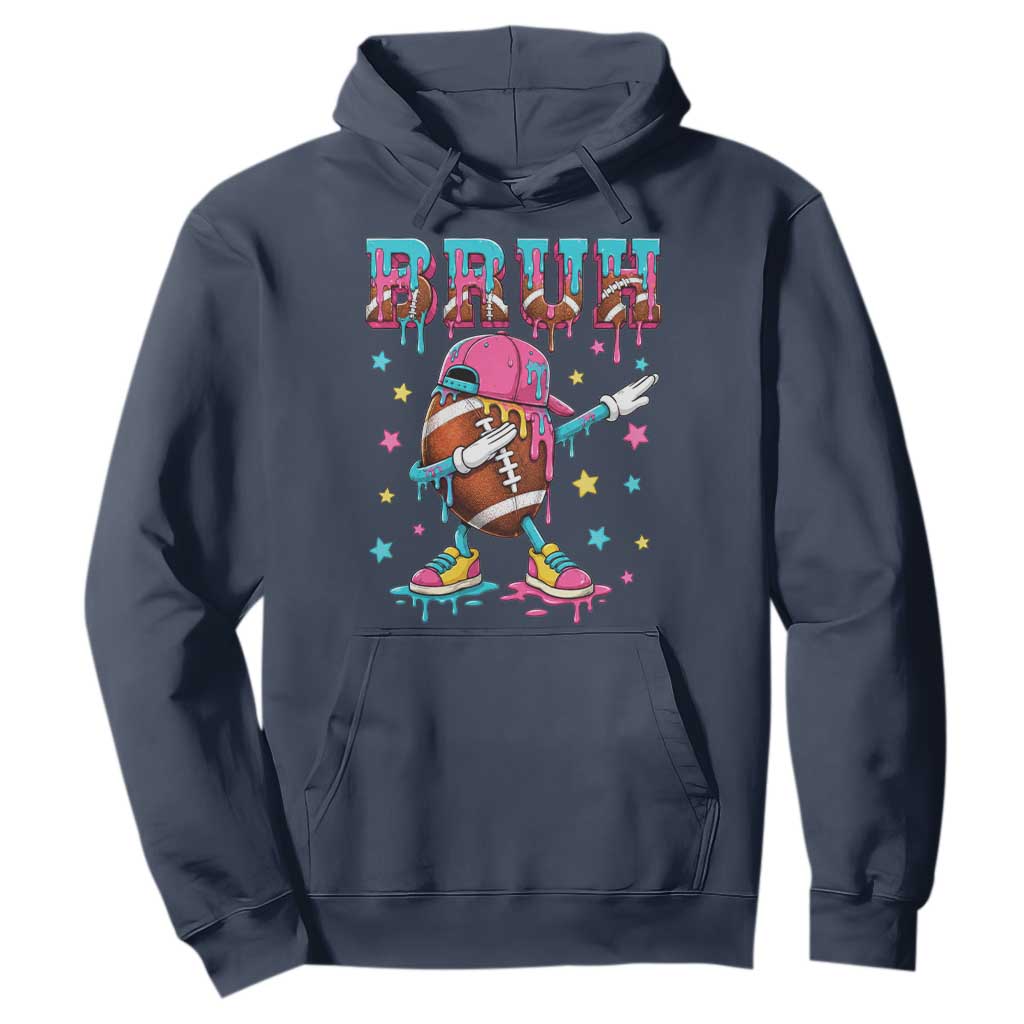 Funny Bruh Football Ice Cream Drip Hoodie Game Day Dripping