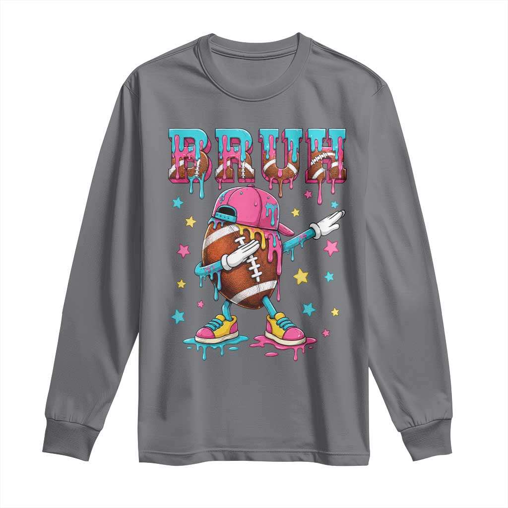 Funny Bruh Football Ice Cream Drip Long Sleeve Shirt Game Day Dripping