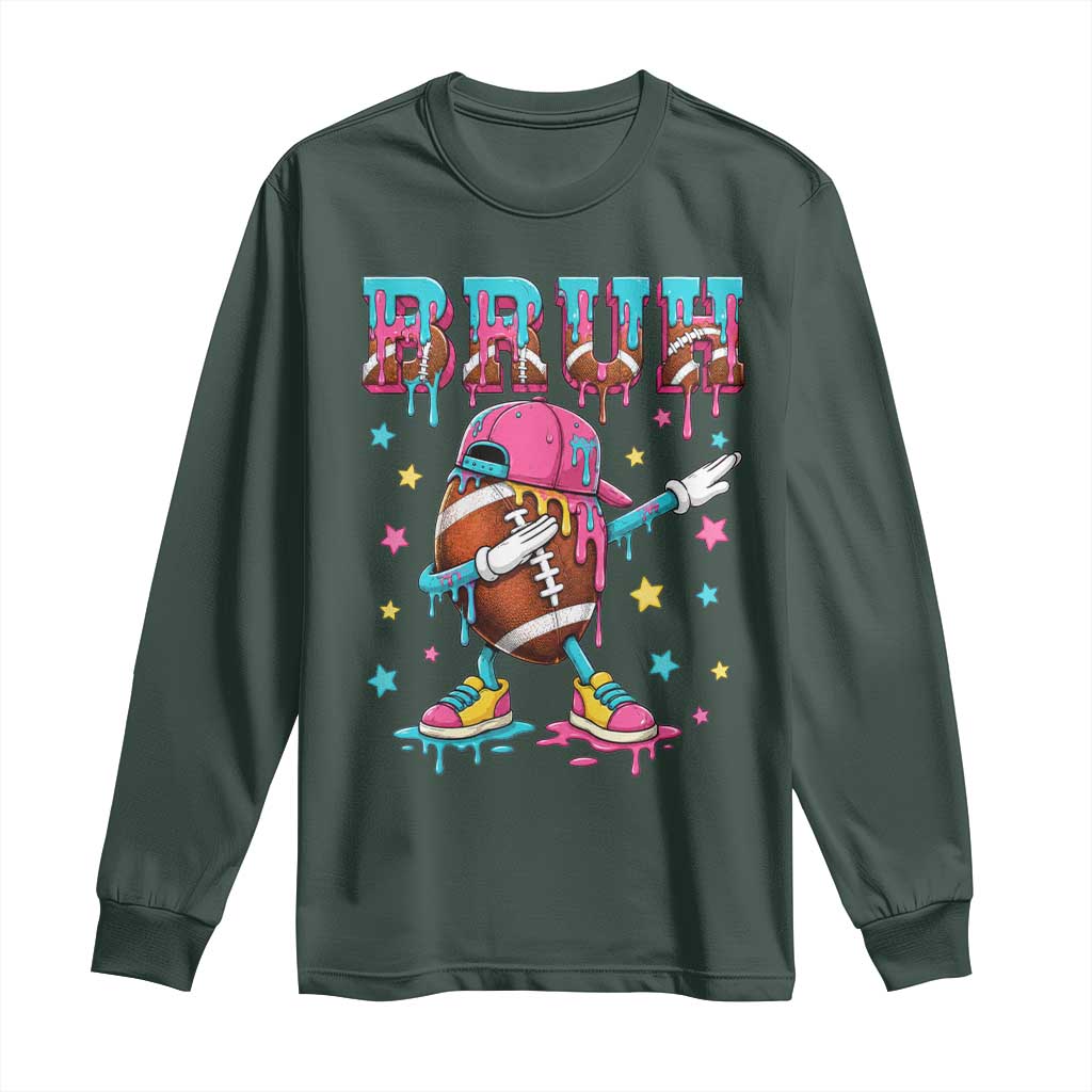 Funny Bruh Football Ice Cream Drip Long Sleeve Shirt Game Day Dripping