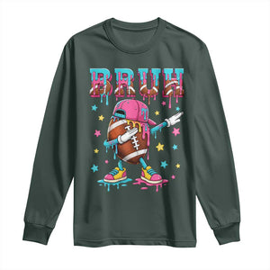 Funny Bruh Football Ice Cream Drip Long Sleeve Shirt Game Day Dripping