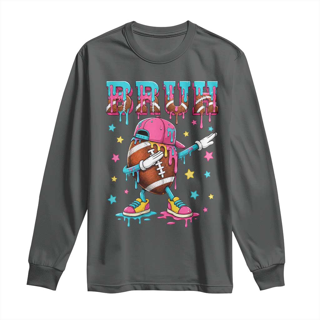 Funny Bruh Football Ice Cream Drip Long Sleeve Shirt Game Day Dripping