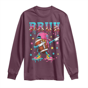 Funny Bruh Football Ice Cream Drip Long Sleeve Shirt Game Day Dripping