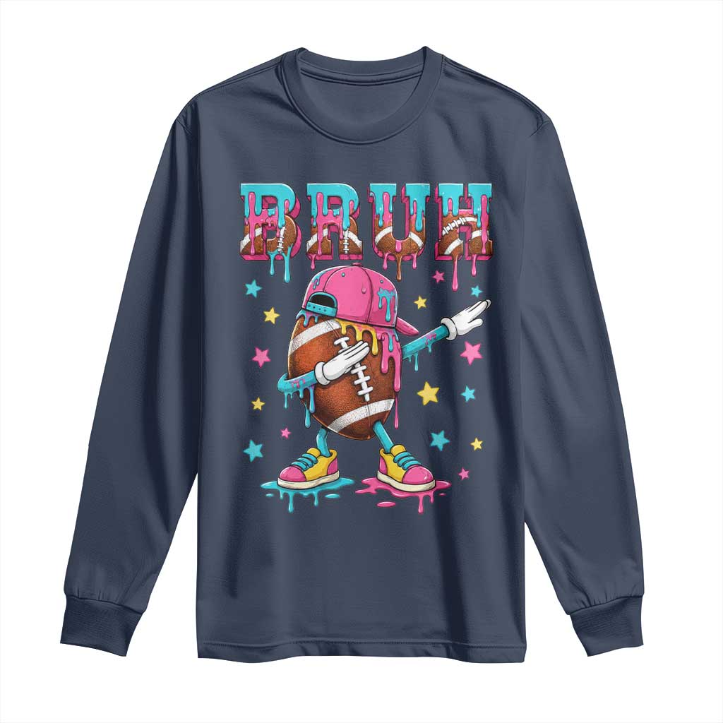 Funny Bruh Football Ice Cream Drip Long Sleeve Shirt Game Day Dripping