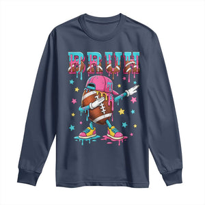 Funny Bruh Football Ice Cream Drip Long Sleeve Shirt Game Day Dripping