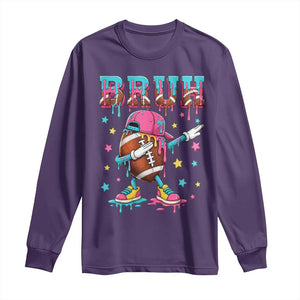 Funny Bruh Football Ice Cream Drip Long Sleeve Shirt Game Day Dripping