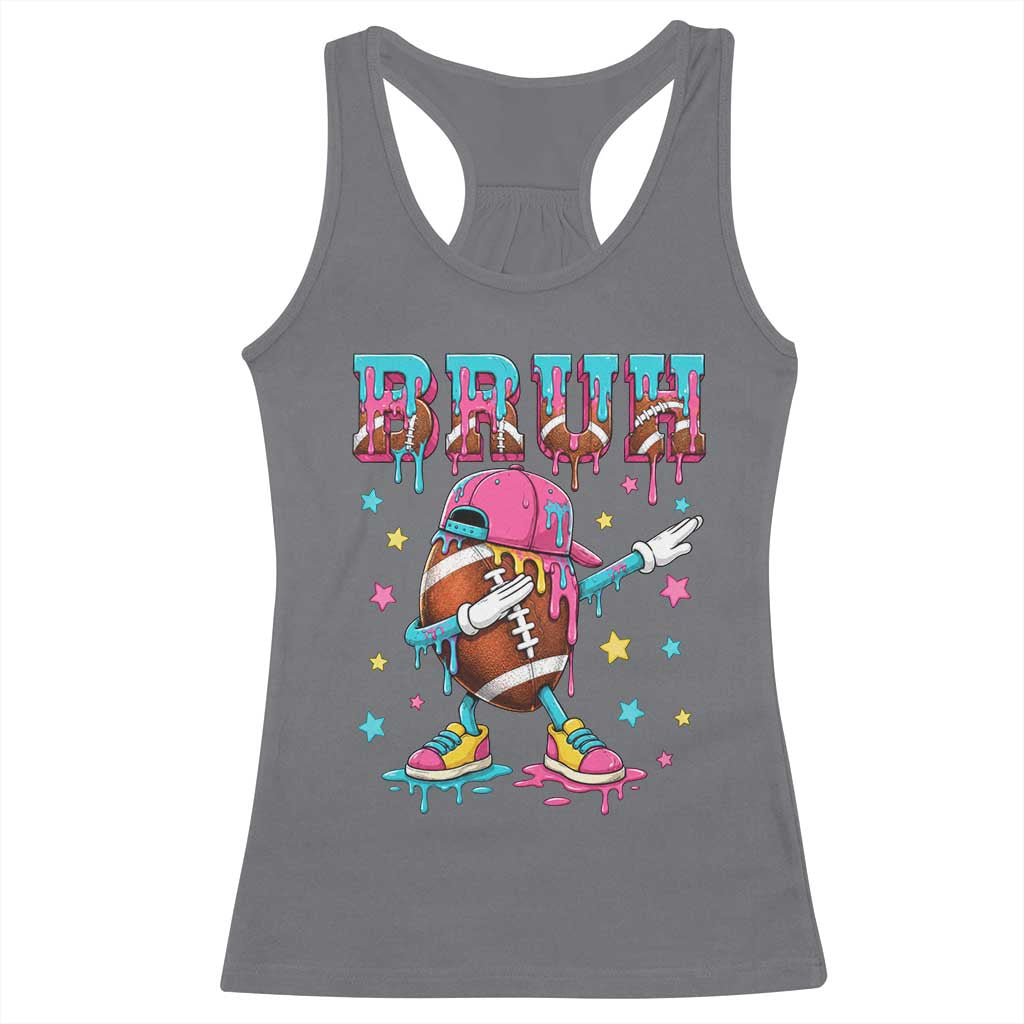 Funny Bruh Football Ice Cream Drip Racerback Tank Top Game Day Dripping