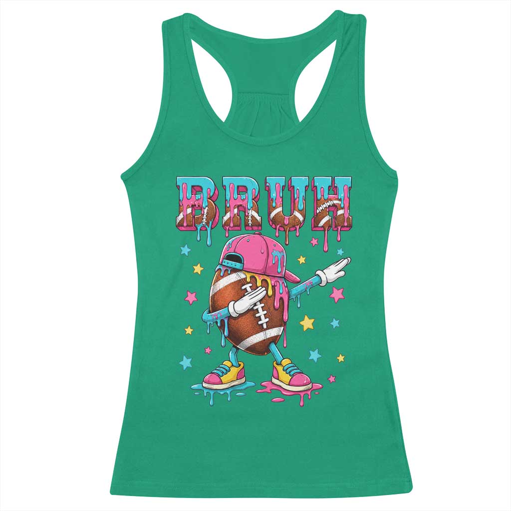 Funny Bruh Football Ice Cream Drip Racerback Tank Top Game Day Dripping