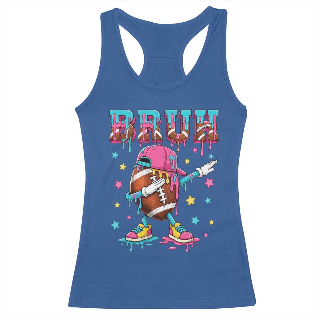 Funny Bruh Football Ice Cream Drip Racerback Tank Top Game Day Dripping