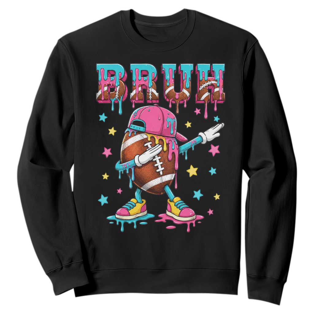 Funny Bruh Football Ice Cream Drip Sweatshirt Game Day Dripping