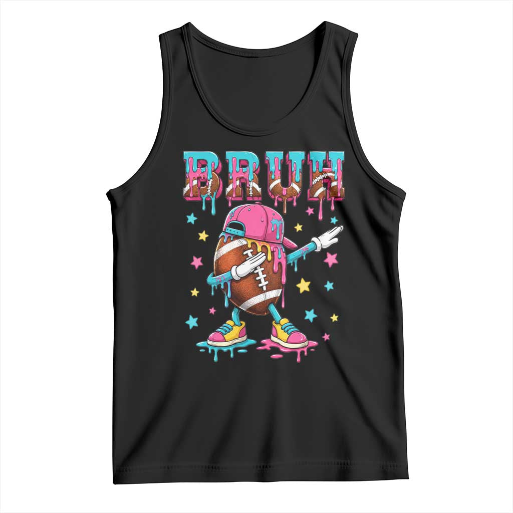 Funny Bruh Football Ice Cream Drip Tank Top Game Day Dripping