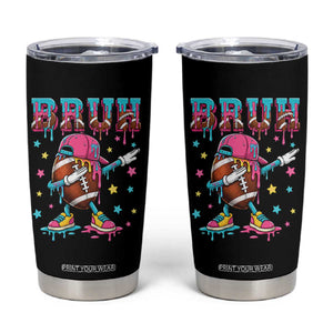 Funny Bruh Football Ice Cream Drip Tumbler Cup Game Day Dripping