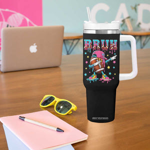 Funny Bruh Football Ice Cream Drip Tumbler With Handle Game Day Dripping