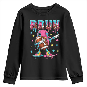Funny Bruh Football Ice Cream Drip Youth Sweatshirt Game Day Dripping