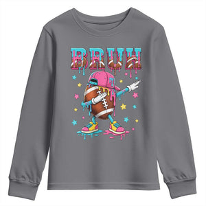 Funny Bruh Football Ice Cream Drip Youth Sweatshirt Game Day Dripping