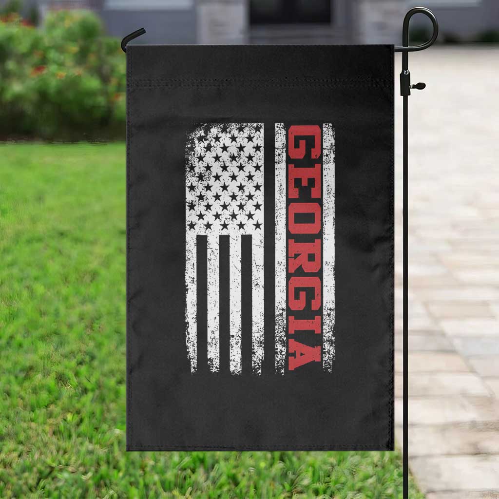 Vintage Georgia American Flag Garden Flag Distressed Varsity Aesthetic Letters GA State