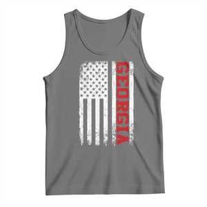 Vintage Georgia American Flag Tank Top Distressed Varsity Aesthetic Letters GA State