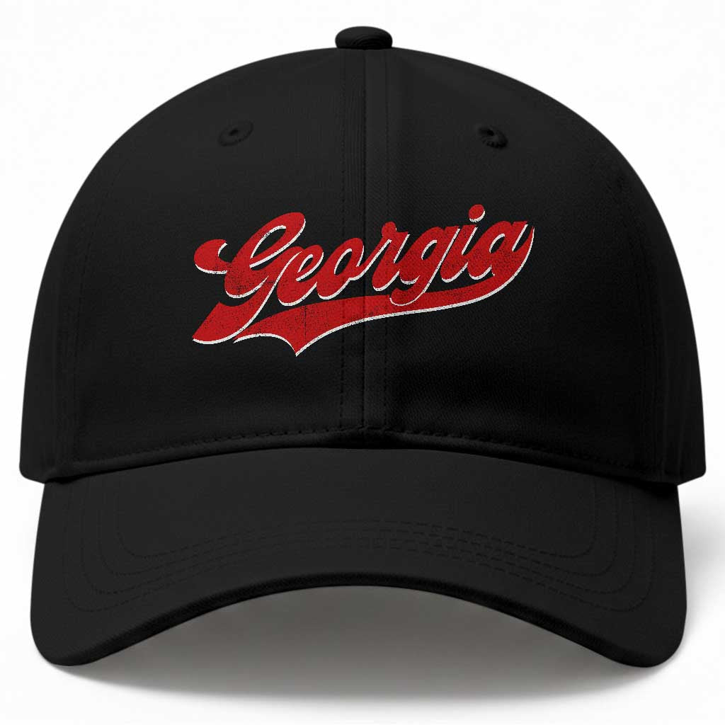 Georgia Vintage Varsity Script Classic Sports Jersey Style Baseball Cap