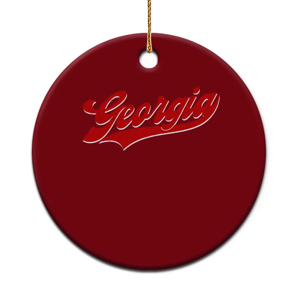 Georgia Vintage Varsity Script Classic Sports Jersey Style Ceramic Ornament