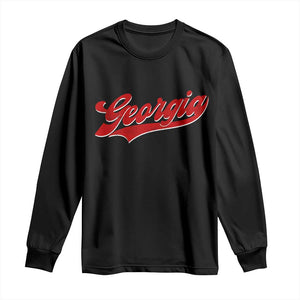Georgia Vintage Varsity Script Classic Sports Jersey Style Long Sleeve Shirt