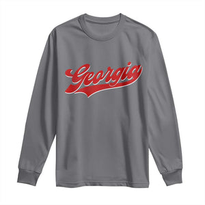 Georgia Vintage Varsity Script Classic Sports Jersey Style Long Sleeve Shirt