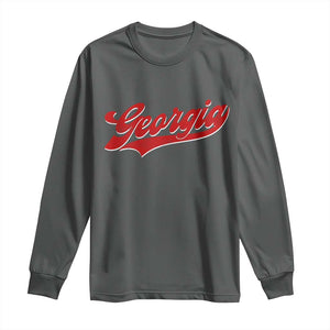 Georgia Vintage Varsity Script Classic Sports Jersey Style Long Sleeve Shirt
