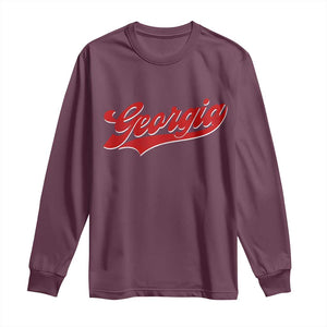 Georgia Vintage Varsity Script Classic Sports Jersey Style Long Sleeve Shirt