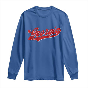 Georgia Vintage Varsity Script Classic Sports Jersey Style Long Sleeve Shirt