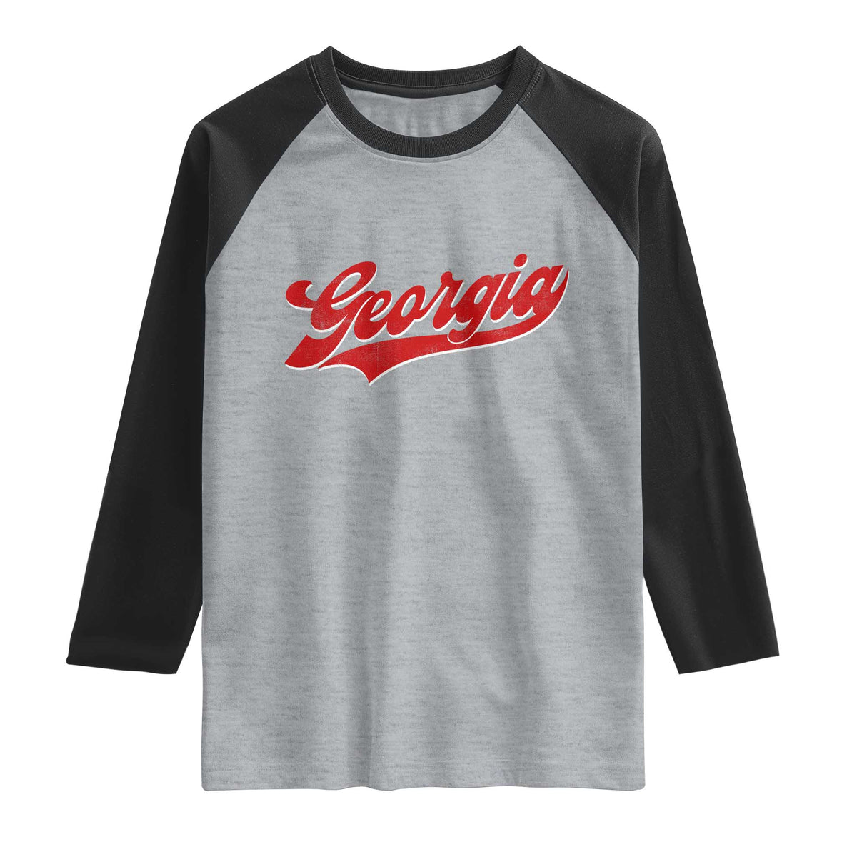Georgia Vintage Varsity Script Classic Sports Jersey Style Raglan Shirt