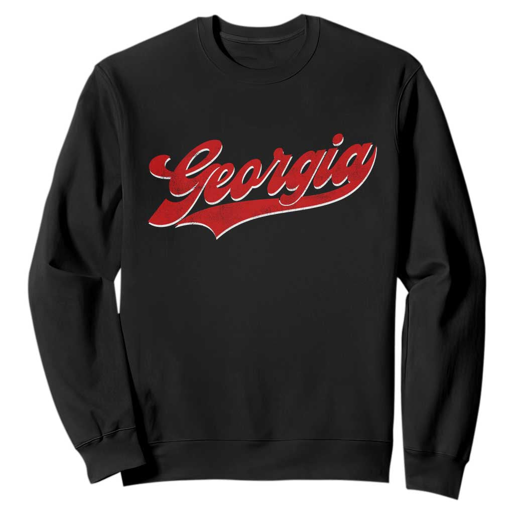 Georgia Vintage Varsity Script Classic Sports Jersey Style Sweatshirt
