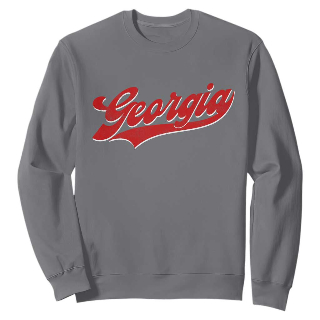 Georgia Vintage Varsity Script Classic Sports Jersey Style Sweatshirt